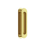 Brushed Gold Oval Sliding Flush Pulls (Pair) - 150mm x 38mm