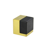 Floor Mounted Square Rubber Door Stop - Brushed Gold