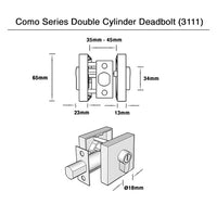 Reef Series Double Cylinders Deadbolt - Matt Black Finish