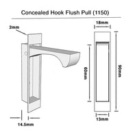 Black Concealed Box Flush Hook Pull