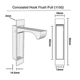 Black Concealed Box Flush Hook Pull