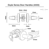 Matt Black Passage Door Handle Set (4333) - Doyle Series