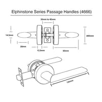 Elphinstone Series Passage Lever Set - Brushed Gold