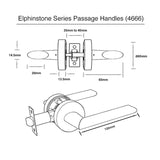 Elphinstone Series Passage Lever Set - Brushed Gold