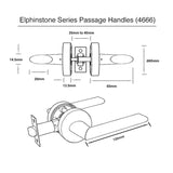Elphinstone Series Entrance Handle Set - Brushed Gold