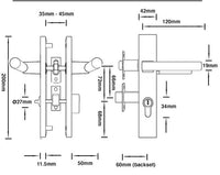 Brushed Gold Finish Entry Door Lock Set