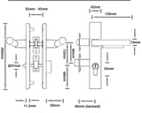 Brushed Gold Finish Entry Door Lock Set