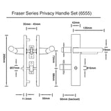 Brushed Gold Finish Door Privacy Lever Set - Fraser Series