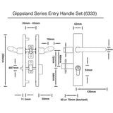 Brushed Nickel Finish Entry Door Lock Set - Coomera Series