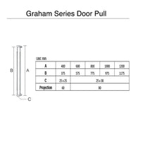 1200mm Entry Door Pull handle (Pair) - Selena Series