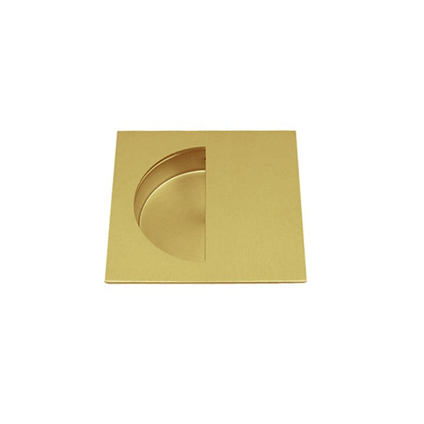 Brushed Gold Finish Sliding Flush Pull - 70mm x 70mm