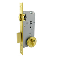 Heavy Duty Round Plated Roller Mortice Lock - Brass Finish