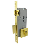 Heavy Duty Square Plated Roller Mortice Lock - Brass Finish