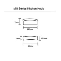 Matt Black Bowtie shaped Kitchen Knob - Mill Series