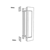 Large Sliding Flush Pull Pair (245mm x 55mm) - Brushed Gold