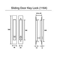 Matt Black Sliding Door Lockset with Elongated Handles