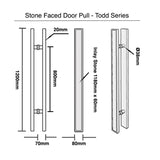 Malabar Stone Faced 1200mm Door Pulls -  Gold