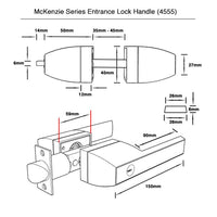 McKenzie Series Entrance Handle Set - Brass Finish