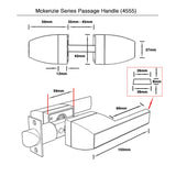 McKenzie Series Passage Lever Set - Brass Finish