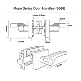 Matt Black Entrance Lock Set (3666MB) - Moon Series