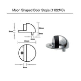 Moon Shaped Door Stops (1122MB) - Matt Black Finish