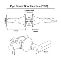 Piper Series Entrance Lock Set with a Deadbolt (2333MB) - Matt Black