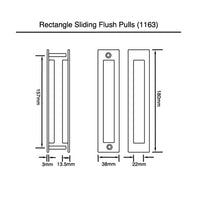 Rectangular Brushed Gold Sliding Flush Pulls (Pair) - 180mm x 38mm