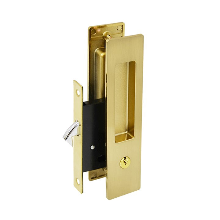 Brushed Gold Finish Sliding Door Key Lock Set - Coomera Series – The ...