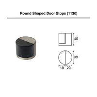 Matt Black Round Rubber Door Stop - Floor Mounted