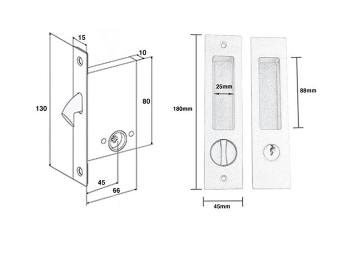 Brushed Gold Finish Sliding Door Key Lock Set - Coomera Series – The ...