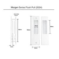 Matt Black Sliding Flush Pulls 180mm x 45mm - Morgan Series