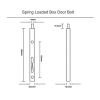 Matt Black Spring Loaded Door Bolt (200mm) - Box Type