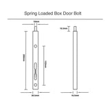 Matt Black Spring Loaded Door Bolt (200mm) - Box Type