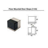 Floor Mounted Square Rubber Door Stop - Brushed Gold