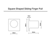 Square Sliding Door Finger Pull - Brushed Gold