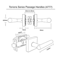 Eva Series Passage Lever Set - Pure White Finish