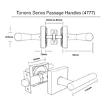 Eva Series Passage Lever Set - Pure White Finish