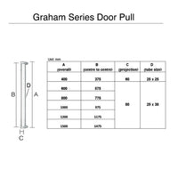 1500mm Matt BlackEntry Door Pulls (Pair) - Selena Series