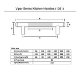 Mixed Brass Grey Finish kitchen Handle (224mm) - Viper Series