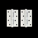 White Finish Door Hinges (pair) - 100 x 75 x  3mm