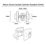 Wilson Series Entrance Lock Deadbolt Set (2444MB) - Matte Black Finish