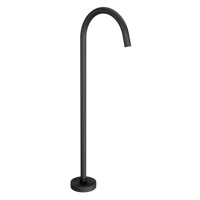 Bella Round Floor Mounted Bath Spout Filler - Matt Black