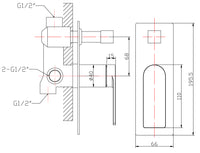 Coomera Shower & Bath Mixer Diverter - Brushed Nickel