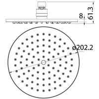 Coral Round Shower Head 200mm - Gunmetal