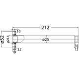 Round Ceiling Drop Down Shower Arm 200mm - Chrome