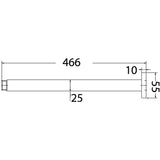 Square Ceiling Drop Down Shower Arm 600mm - Chrome