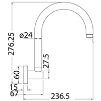 Round High Reach Gooseneck Shower Arm - Chrome