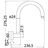 Round High Reach Gooseneck Shower Arm - Chrome