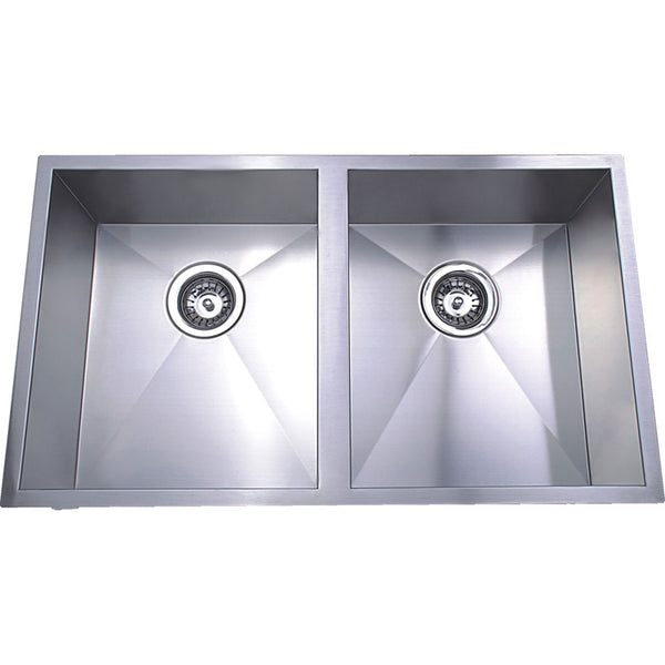 Rosa Above or Undermount Double Bowls 340mm x 400mm - Stainless Steel