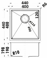 Eva Above/Undermount Single Bowl 400mm x 400mm - Stainless Steel